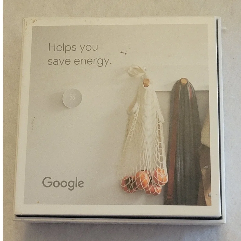 Google Nest Thermostat G4CVZ Snow Smart WiFi Programmable w Base Kit